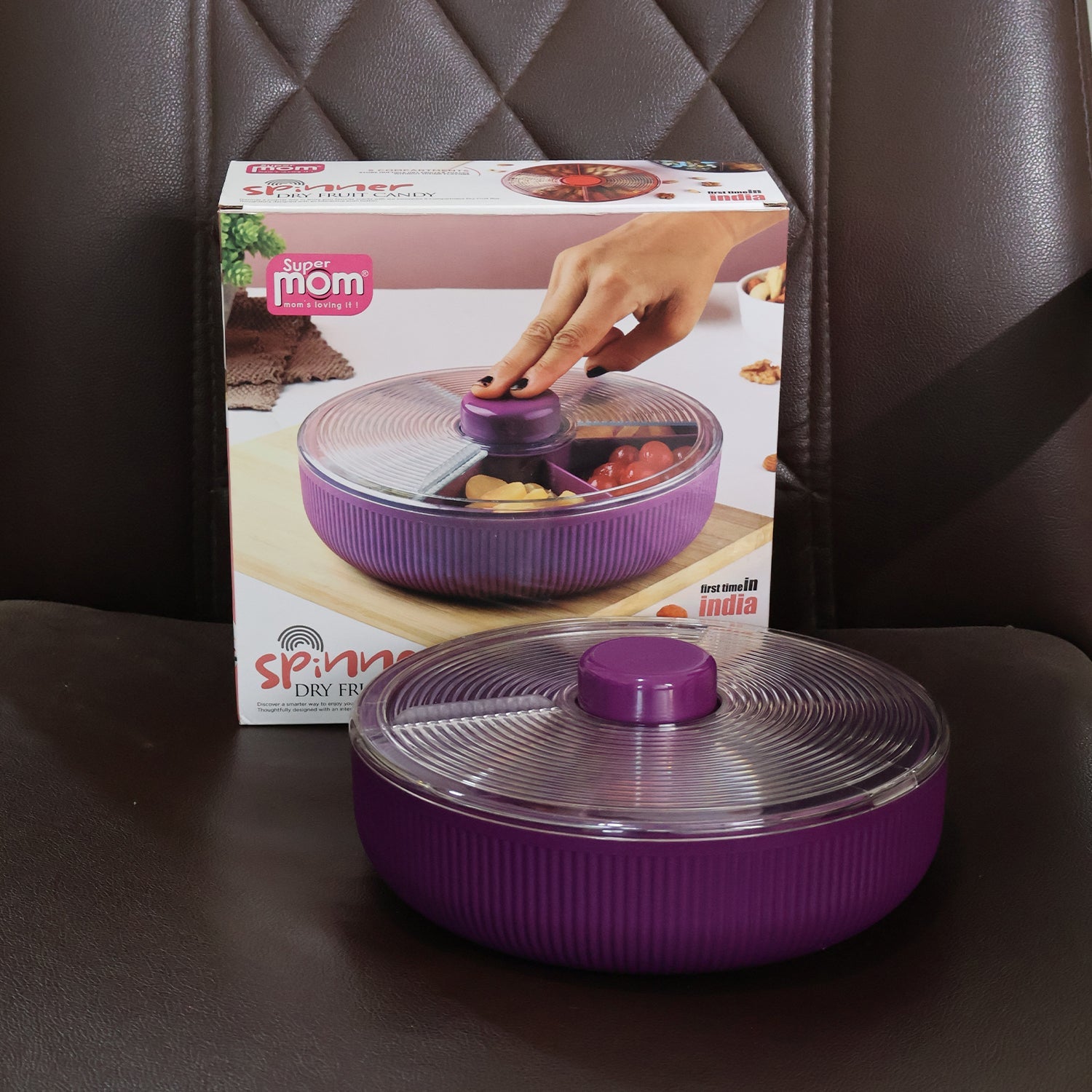 Supermom Multipurpose Round Rotating Dry Fruit & Snack Storage Container (1 Pc) Supermom Multipurpose Round Rotating Dry Fruit & Snack Storage Container (1 Pc)